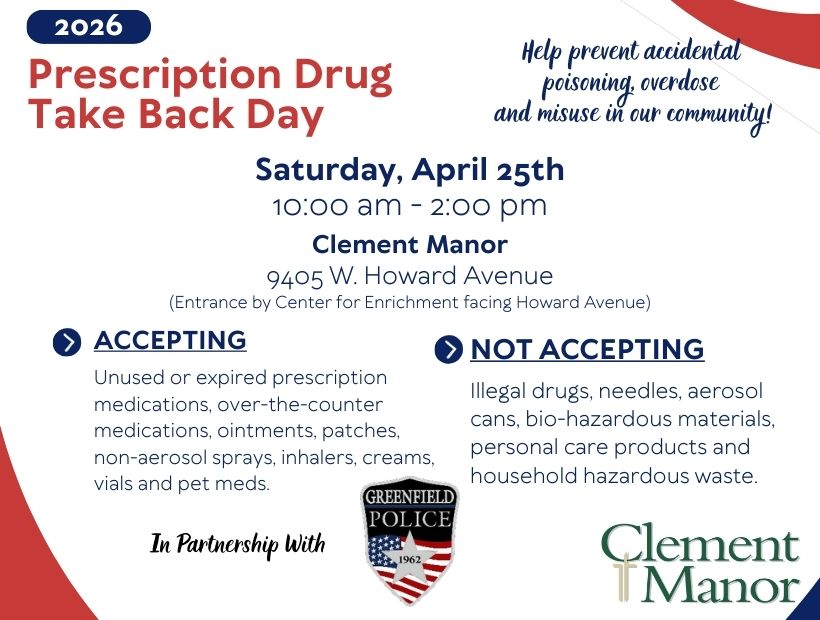 PRESCRIPTION DRUG TAKE BACK DAY AT CLEMENT MANOR